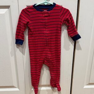 Carter's Red and Navy Striped Footie Pajama 9M